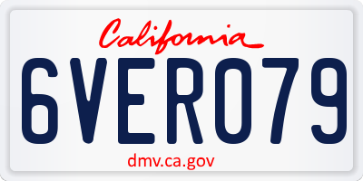 CA license plate 6VER079