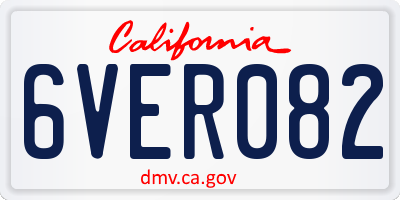 CA license plate 6VER082