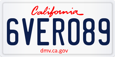 CA license plate 6VER089
