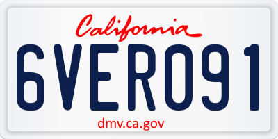 CA license plate 6VER091