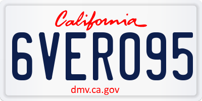 CA license plate 6VER095