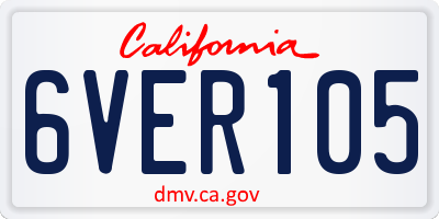 CA license plate 6VER105
