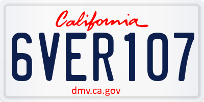 CA license plate 6VER107