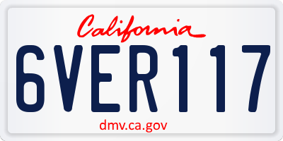 CA license plate 6VER117