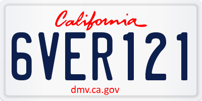 CA license plate 6VER121
