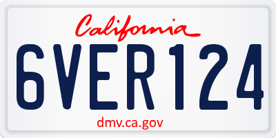CA license plate 6VER124