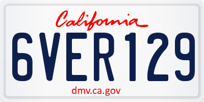 CA license plate 6VER129
