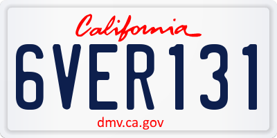 CA license plate 6VER131