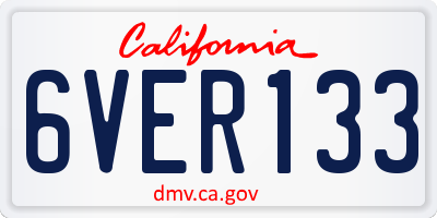 CA license plate 6VER133