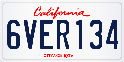 CA license plate 6VER134