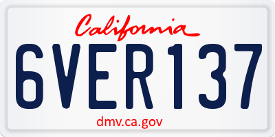 CA license plate 6VER137