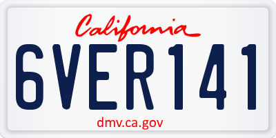 CA license plate 6VER141