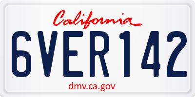 CA license plate 6VER142