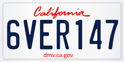 CA license plate 6VER147
