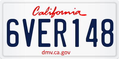 CA license plate 6VER148