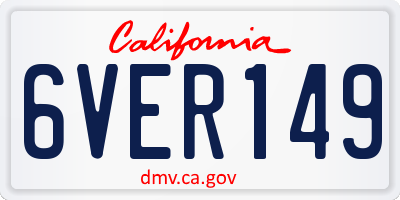 CA license plate 6VER149