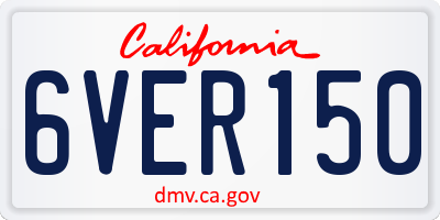 CA license plate 6VER150