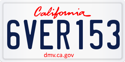 CA license plate 6VER153