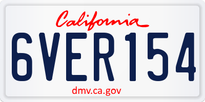 CA license plate 6VER154