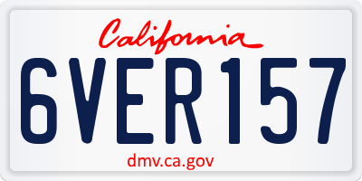 CA license plate 6VER157