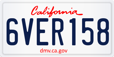 CA license plate 6VER158