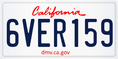 CA license plate 6VER159
