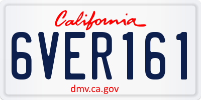 CA license plate 6VER161
