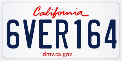 CA license plate 6VER164