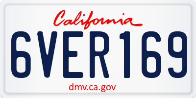 CA license plate 6VER169