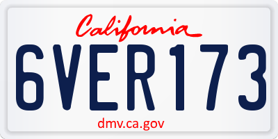 CA license plate 6VER173