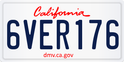 CA license plate 6VER176