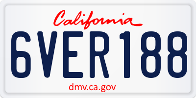 CA license plate 6VER188
