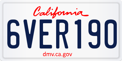 CA license plate 6VER190