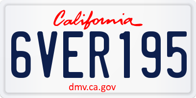 CA license plate 6VER195