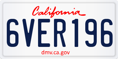 CA license plate 6VER196