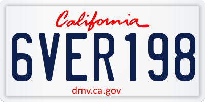 CA license plate 6VER198