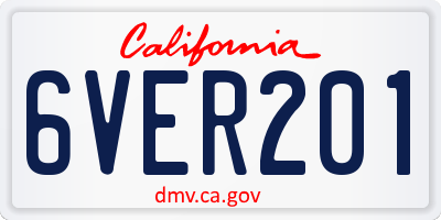 CA license plate 6VER201