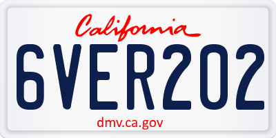 CA license plate 6VER202
