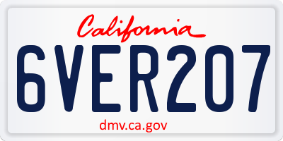 CA license plate 6VER207