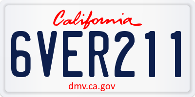 CA license plate 6VER211