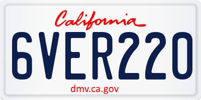 CA license plate 6VER220