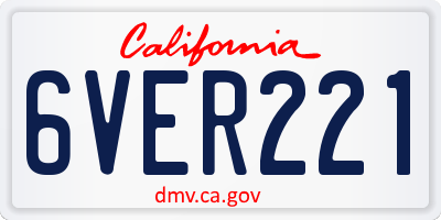 CA license plate 6VER221