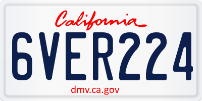 CA license plate 6VER224