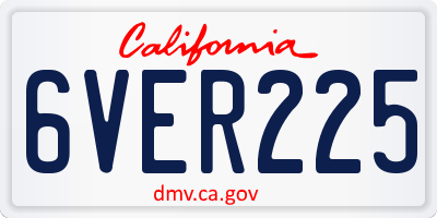 CA license plate 6VER225