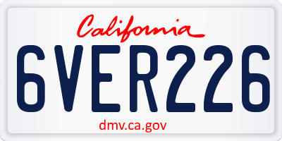 CA license plate 6VER226