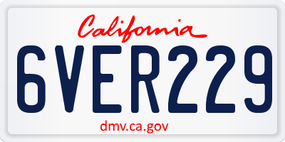 CA license plate 6VER229