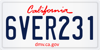 CA license plate 6VER231