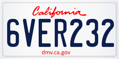 CA license plate 6VER232