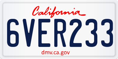 CA license plate 6VER233