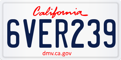 CA license plate 6VER239